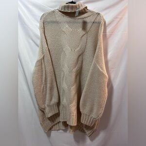 Aerie Soft Cream Cowl Neck Sweater. Size Large.